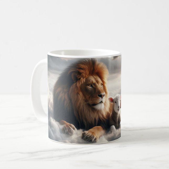 Lion and Lamb Coffee Mug (Front Left)