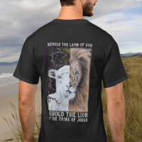 Lion and Lamb customizable black T-Shirt