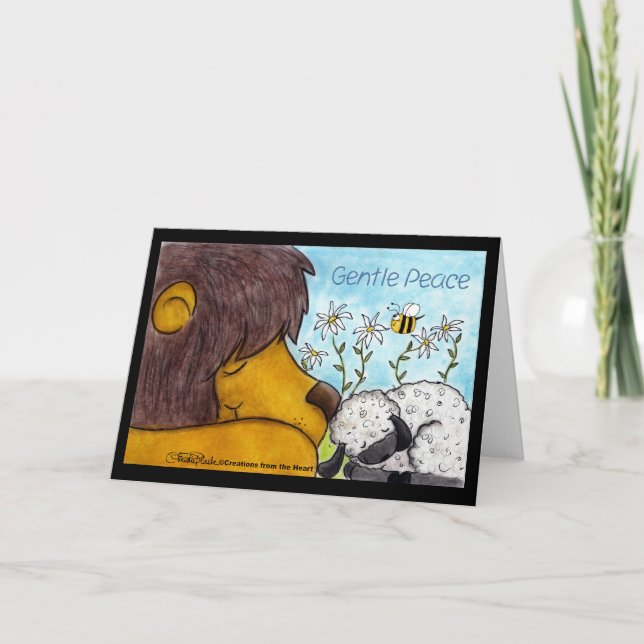 Lion and Lamb Gentle Peace Card (Front)