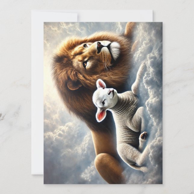 Lion and Lamb Greeting Card (Front)