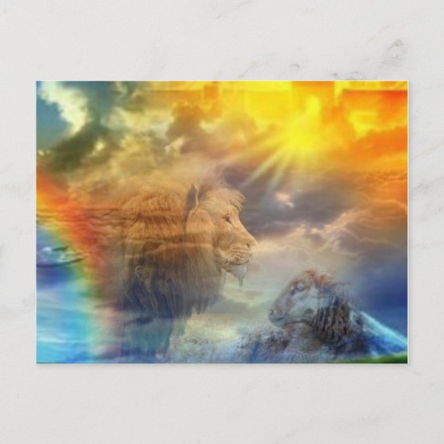 Lion and Lamb in Heaven Card (Front)