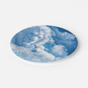 Lion and Lamb in the Clouds Paper Plate