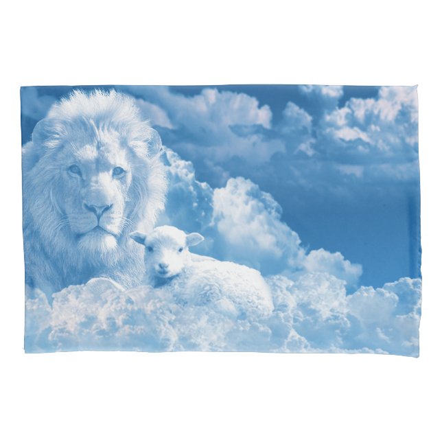 Lion and Lamb in the Clouds Pillowcase (Front)