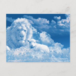Lion and Lamb in the Clouds Postcard