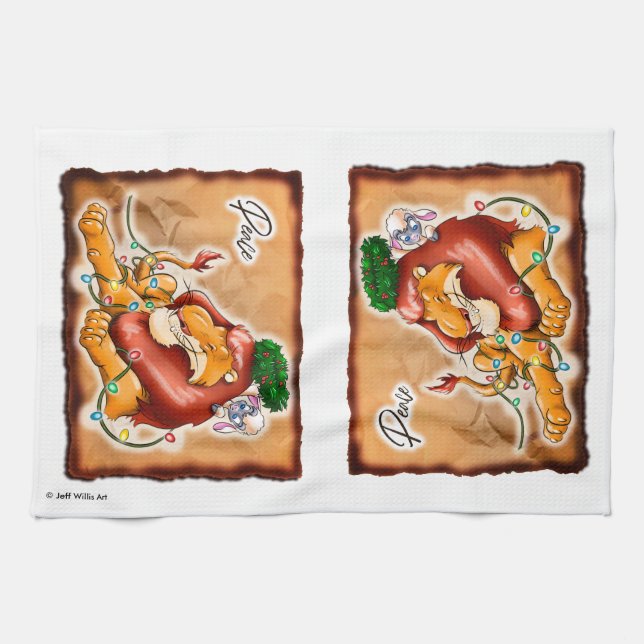 LION AND LAMB PEACE by Jeff Willis Art Kitchen Towel (Horizontal)