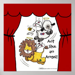Lion and Lamb-Play Angels Poster