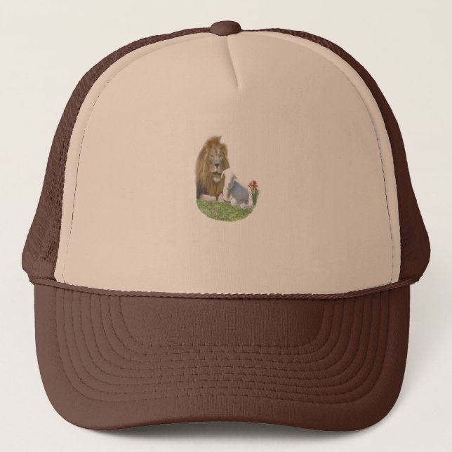 Lion and lamb products trucker hat (Front)