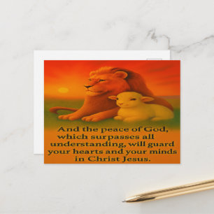 Lion and Lamb Serenity Postcard