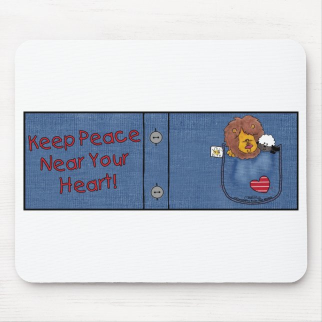 Lion and Lamb Shirt Pocket Pals Mouse Pad (Front)