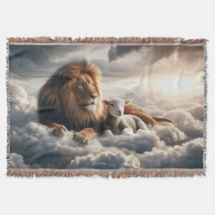 Lion and Lamb Throw Blanket