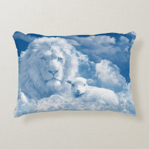 Lion and Lamb Throw Pillow