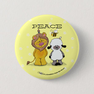 Lion and Lamb True Friends 2 Inch Round Button