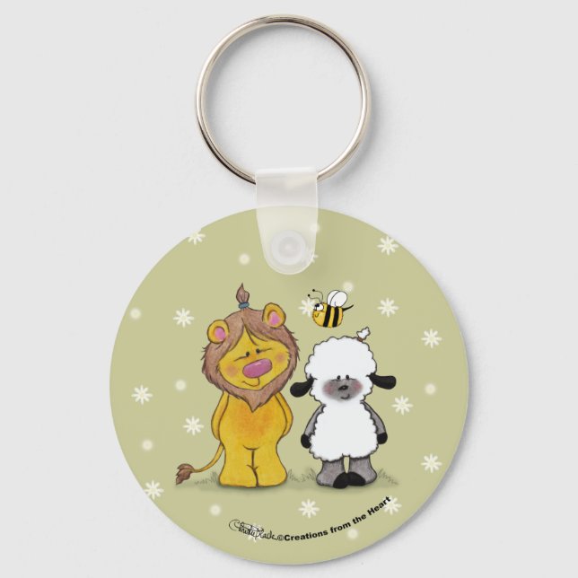 Lion and Lamb True Friends Keychain (Front)