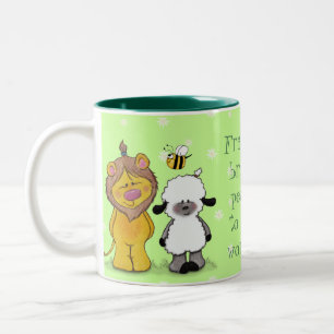 Lion and Lamb True Friends Two-Tone Coffee Mug