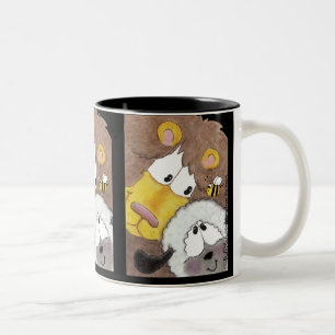 Lion and Lamb Up Close Two-Tone Coffee Mug