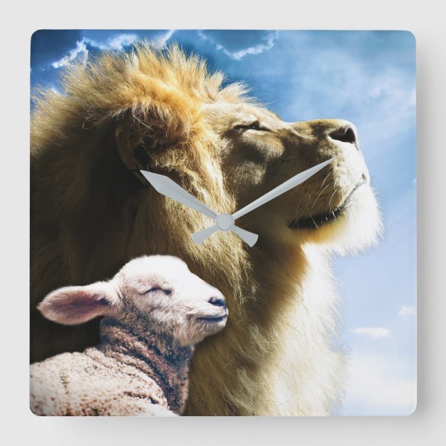 Lion and Lamb Wall Clock (Front)