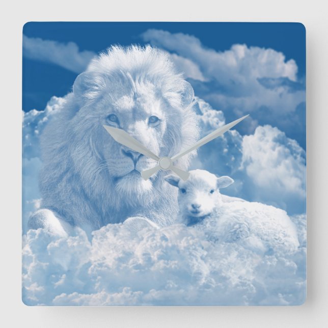 Lion and Lamb Wall Clock (Front)