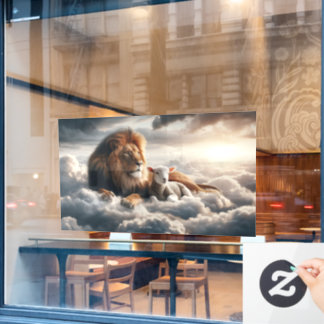 Lion and Lamb Window Cling