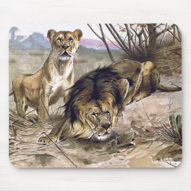 Lion And Lioness Mousepad (Front)