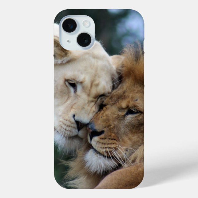 Lion and Lioness Nuzzling Case-Mate iPhone Case (Back)