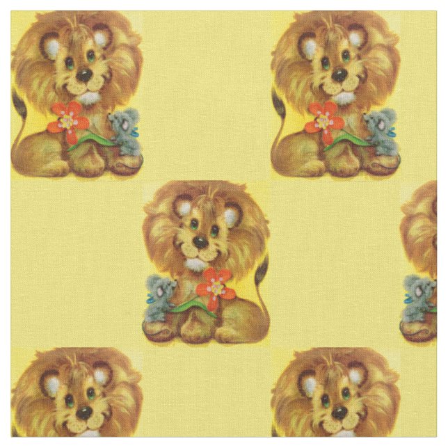 lion and mouse fabric (Close Up)