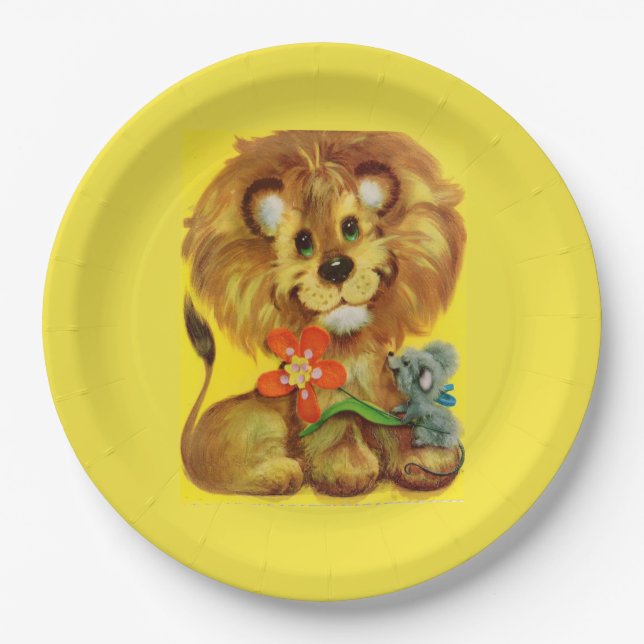 lion and mouse paper plate (Front)
