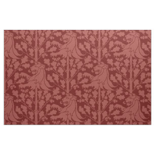 Lion and Oak, Brick Red Fabric