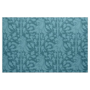 Lion and Oak, Peacock Blue Fabric