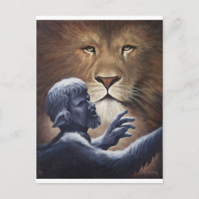 Lion and Statue Postcard (Front)