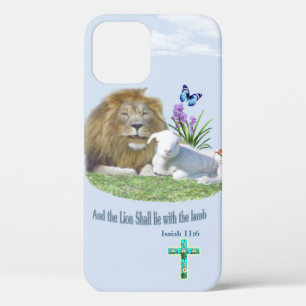 Lion and the lamb Bible verse iPhone 12 Case