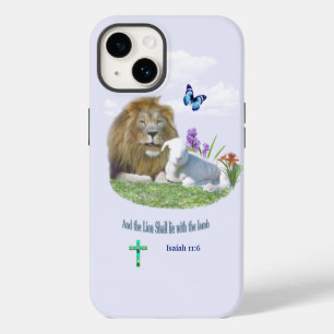 Lion and the lamb Bible verse iPhone 14 Case