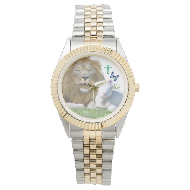Lion and the lamb Bible verse Watch (Front)