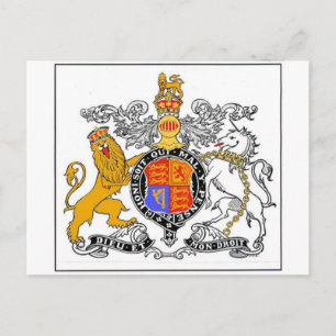 LION AND UNICORN COAT OF ARMS POSTCARD