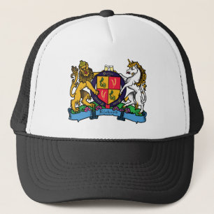 Lion and Unicorn Rampant Beer Coat of Arms Trucker Hat