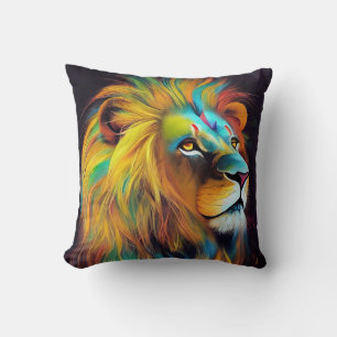Lion  Animal Discovery Adventure Nature Planet  Throw Pillow