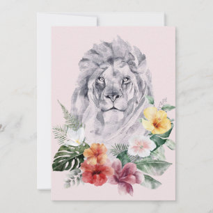 Lion Animal Flowers Save The Date