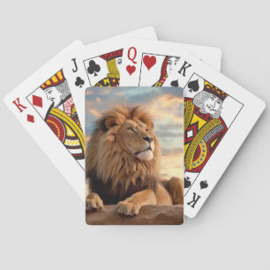 Lion Animal Nature Majestic Wilderness Playing Cards