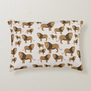 Lion Animal Pattern Accent Pillow