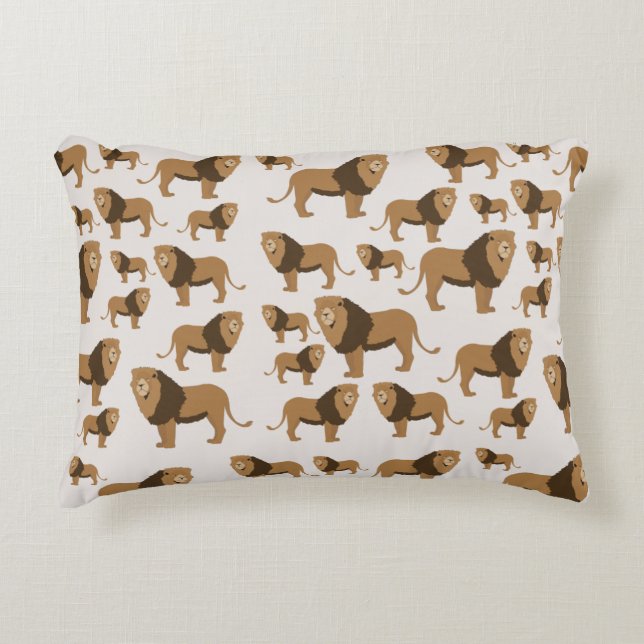 Lion Animal Pattern  Accent Pillow (Front)