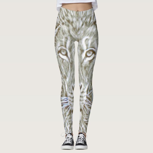 Lion Animal Print Sports Leggings (Front)