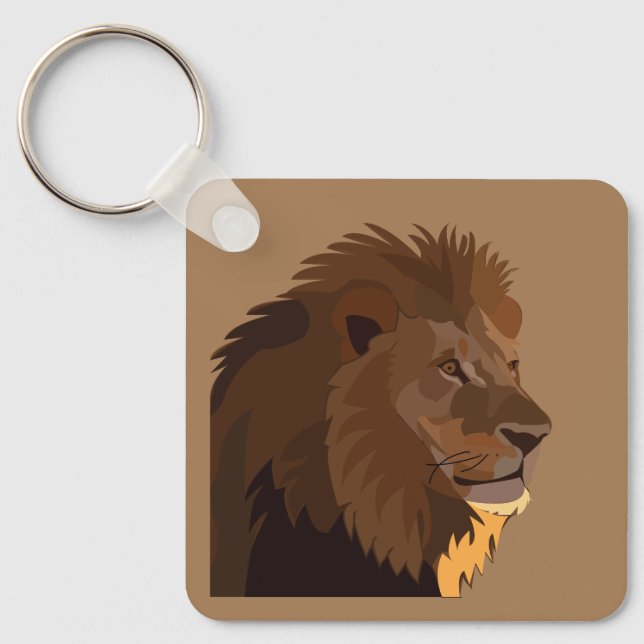 Lion Animal Wildlife Lion Keychain (Front)