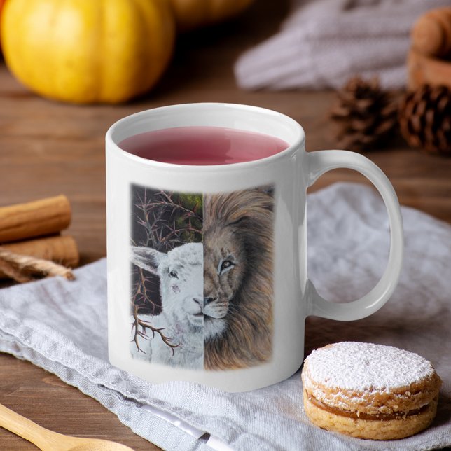 Lion aquarelle et tasse d'agneau, personnalisable (Créateur téléchargé)