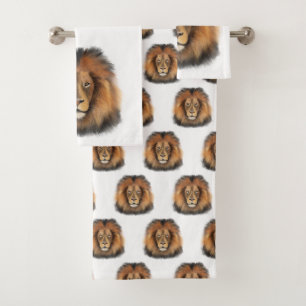 lion aquarelle Leo roi safari animal jungle chat 