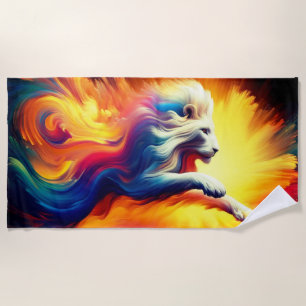 Lion Art Beach Towel