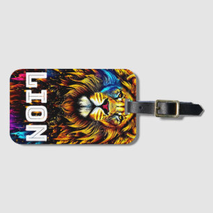 Lion Art Colour Splash Luggage Tag