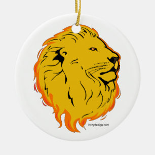 Lion Art Design Ceramic Ornament