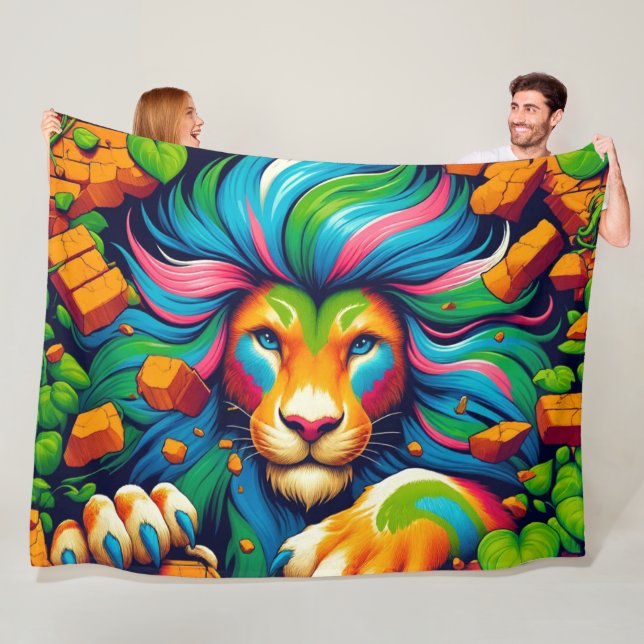 Lion Art Fleece Blanket (In Situ)