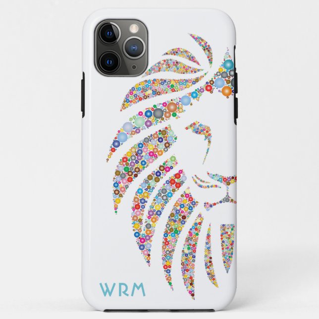 Lion Art Monogram Colourful Case-Mate iPhone Case (Back)