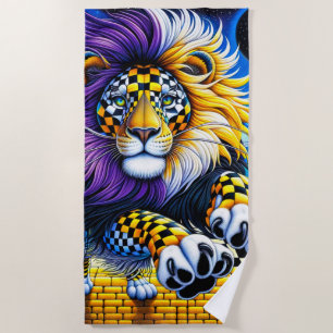 Lion Artwork Beach Towel