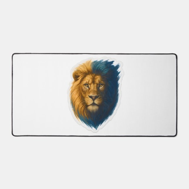 Lion Artwork – Bicolor Desk Mat (Front)